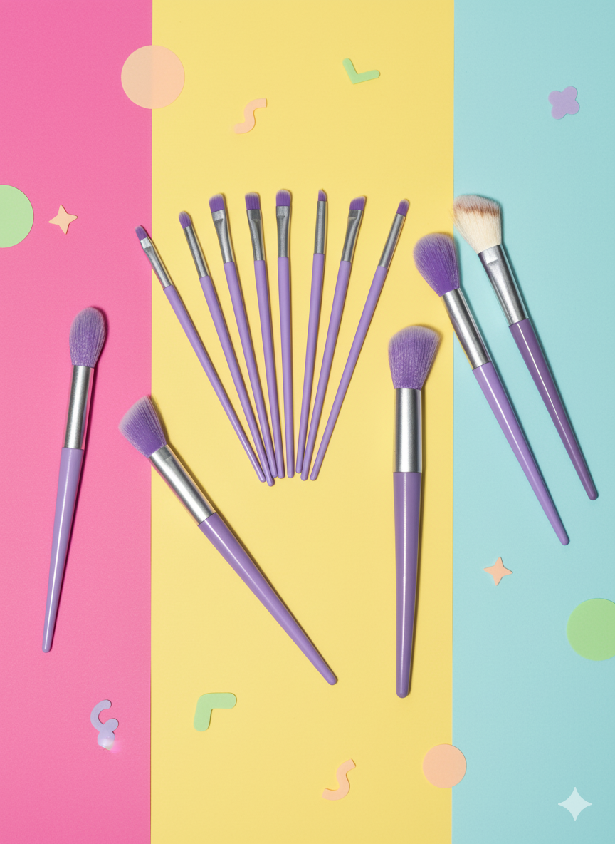 13 Pcs Makeup Brush Set β Soft Bristles for Face & Eye Makeup