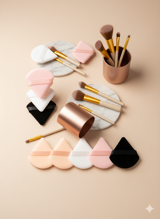 8-Piece Travel Brush Set + Soft Puff